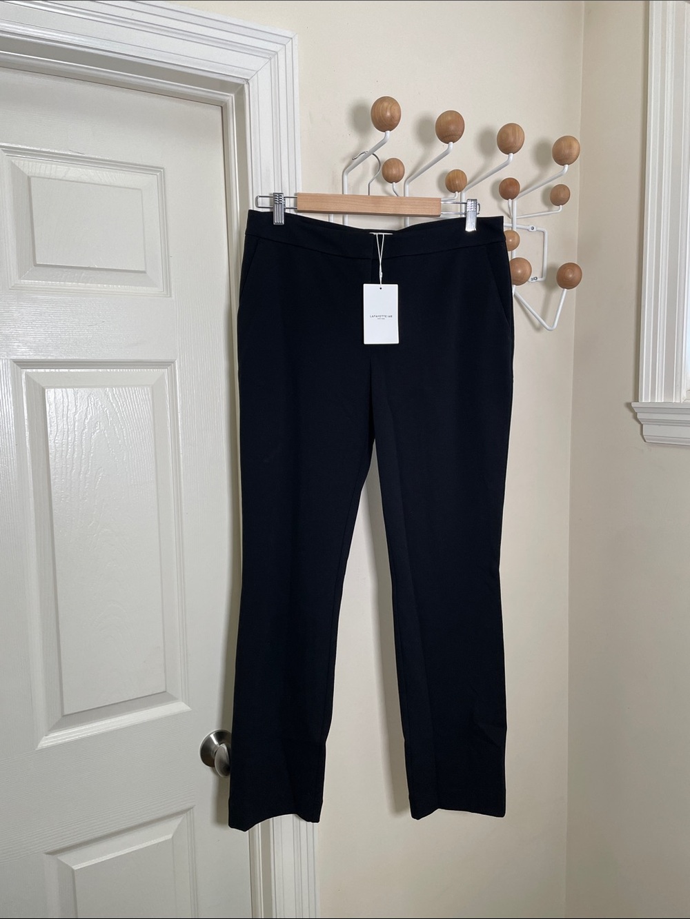 Lafayette 148 - Manhattan Straight Legged Trousers - Black - 10